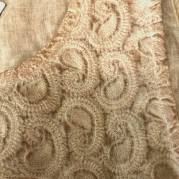 Soft Surroundings SZ M Pale Golden Washed Embroidered Tank Top Tunic - Picture 11 of 11